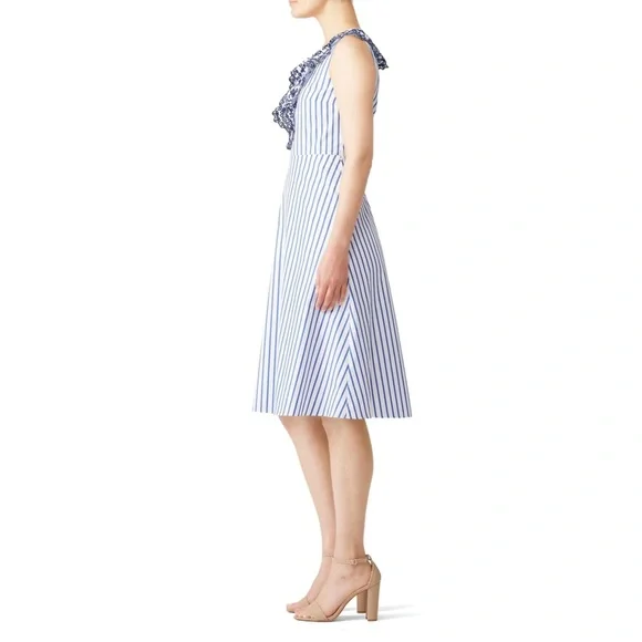Draper James Stripe Ruffle Eyelet Dress EUC - Picture 4 of 10